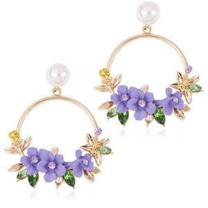 Designer Inspired Flower 🌸 Crystal Earrings
